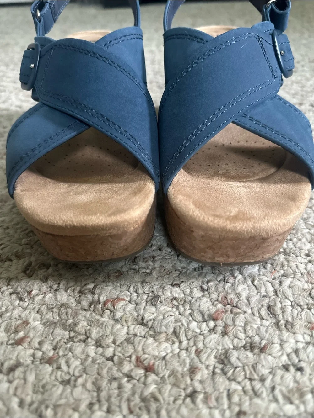 Clarks Platform Sandals Denim Blue Size 9